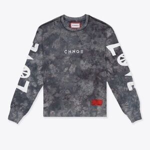 CHNGE Tie Dye Love Peace Long-Sleeve Shirt - Chalk/Black